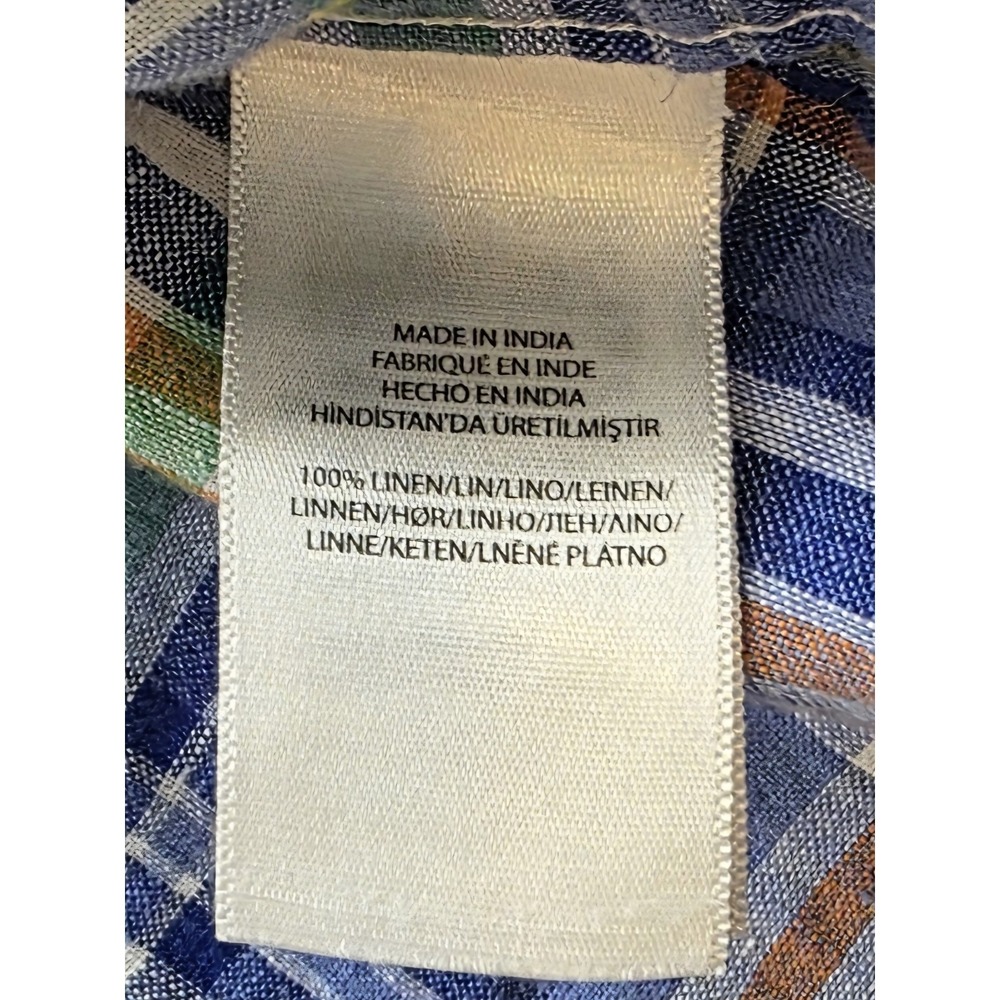 Ralph Lauren Men's Blue, Green, Orange Summer Linen Plaid Shirt. Size XL - Picture 8 of 8
